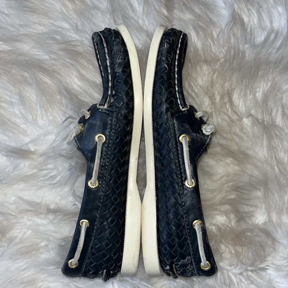 Sperry Top-Sider Blue White Leather Comfort Boat Shoes Women's Size 6.5M - Picture 9 of 14